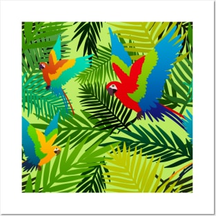 Tropical Parrot Pattern Posters and Art